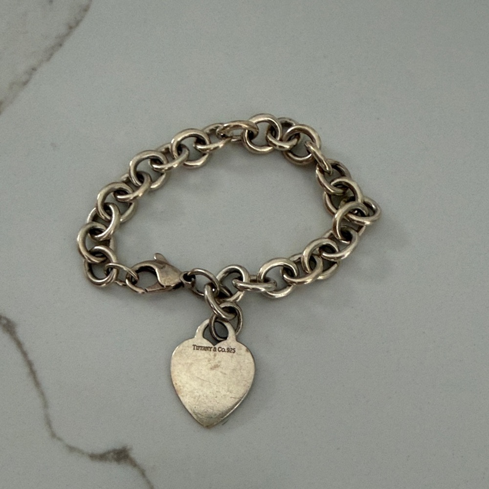 Tiffany & Co. Silver Heart Tag Link Bracelet